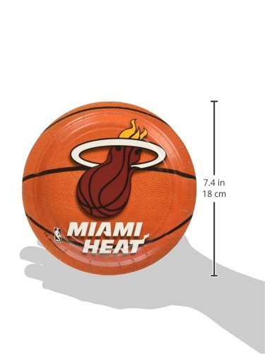 Amscan Miami Heat Round Plates, 7'' X 7'', Multicolor