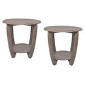 COZAYH Set of 2 Rustic Farmhouse end Table with Storage Shelf, French Country Accent Side Table for Family, Dinning or Living Ro