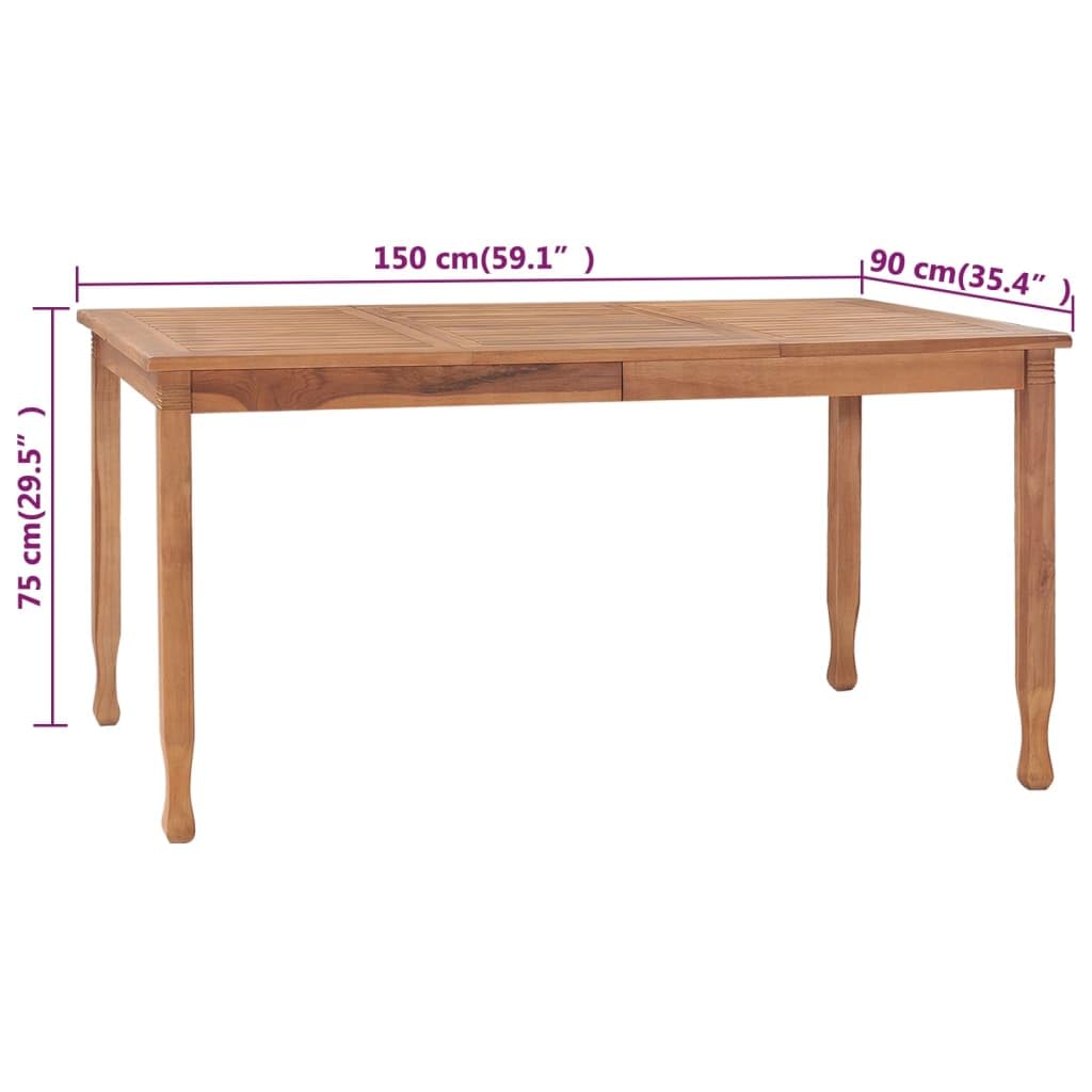 vidaXL Solid Teak Wood Patio Dining Set with Cushions 7 Piece Wooden Garden Outdoor Balcony Backyard Terrace Table Chair Dinner Furniture