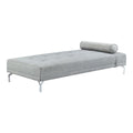 Acme Quenti Sofa Bed with Pillow in Gray Melange Velvet