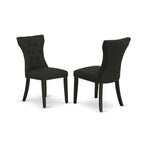 East West Furniture Wega5-Blk-24 5 Piece Kitchen Table Set For 4 Includes A Rectangle Dining Room Table With Butterfly Leaf And 4 Black Linen Fabric Parsons Chairs, 42X60 Inch, Black
