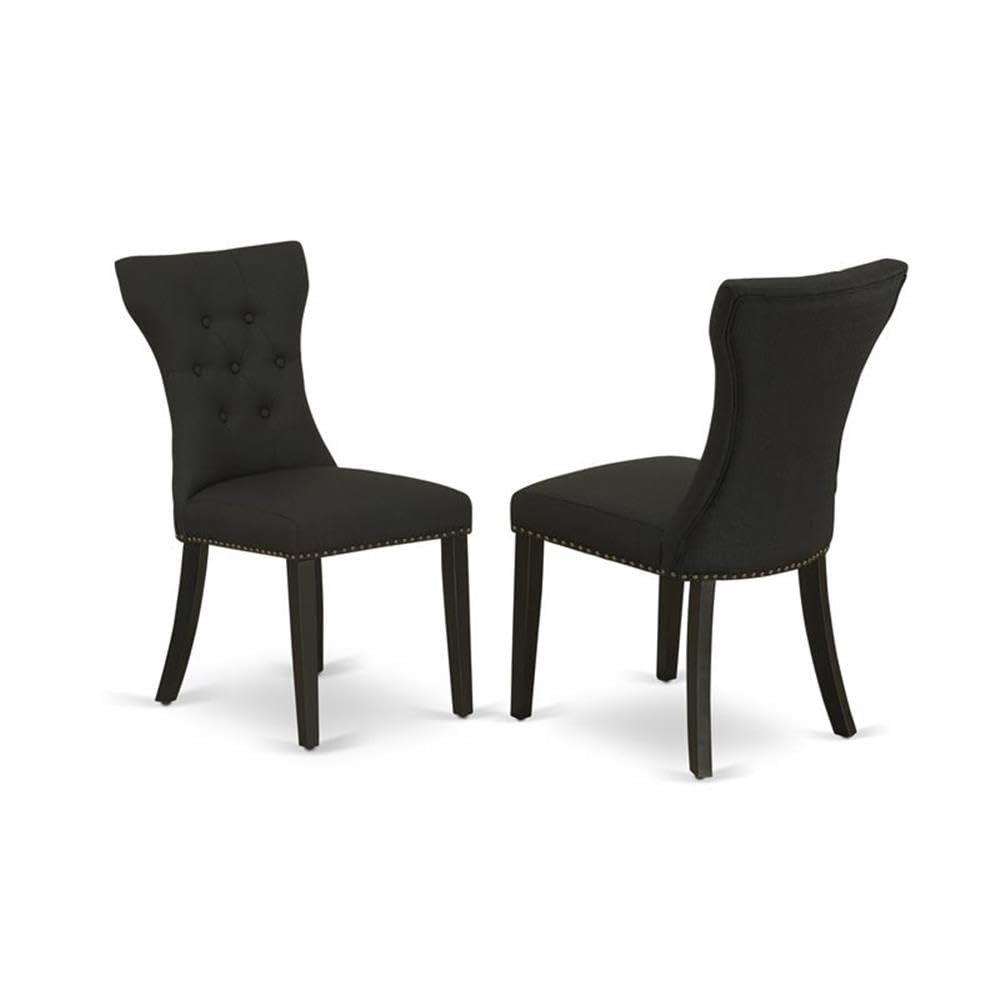 East West Furniture Wega5-Blk-24 5 Piece Kitchen Table Set For 4 Includes A Rectangle Dining Room Table With Butterfly Leaf And 4 Black Linen Fabric Parsons Chairs, 42X60 Inch, Black