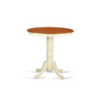 East West Furniture EDKE5-WHI-W 5 Piece Kitchen Counter Set Includes a Round Dining Room Table with Pedestal and 4 Dining Chairs, 30x30 Inch, Buttermilk & Cherry
