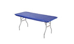 Kwik-Covers 30' X 72' (6 Feet) Royal Blue Rectangular Fitted Plastic Table Covers - 10 Pack