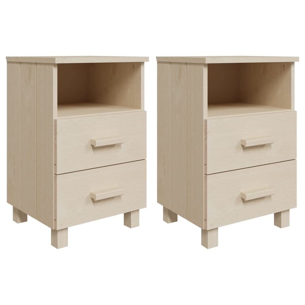 Bedside Cabinets 2 pcs Honey Brown 15.7x13.8x24.4 Solid Wood Pine