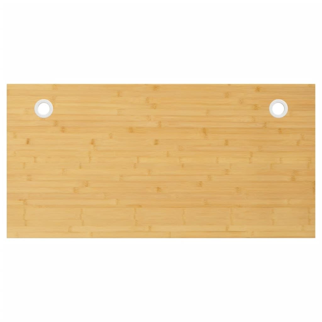 vidaXL Natural Bamboo Desk Top Replacement - Versatile & Sturdy Computer or Table Top with Cable Holes - Easy to Clean - 31.5x15