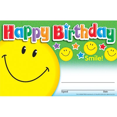 Trend Enterprises Birthday Awards (Pack Of 30)