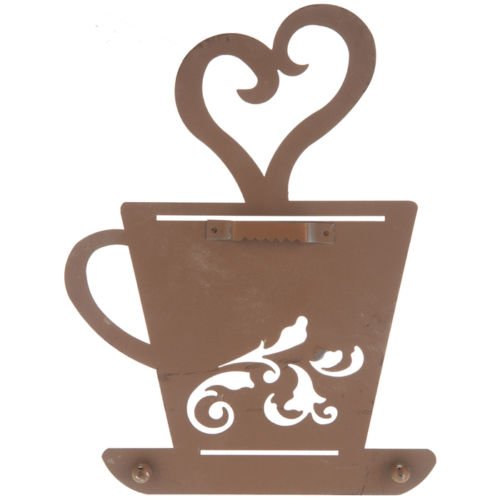 Turquoise Rusty Metal Coffee Cup Wall, Kitchen, Restaurant, Coffee Shop Decor!
