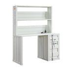 Acme Cargo Metal Desk and Hutch with Shelf in White