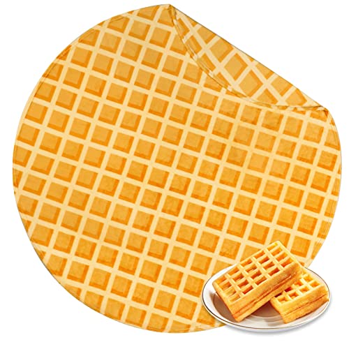 Bnuitland Waffle Funny Blanket,300 Gsm Double Sided Giant Funny Throw With Waffle Pouch,Realistic Super Soft Food Blanket,Novelt