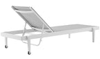 Modway Charleston Set, Two Chaise Lounge Chairs, White Gray
