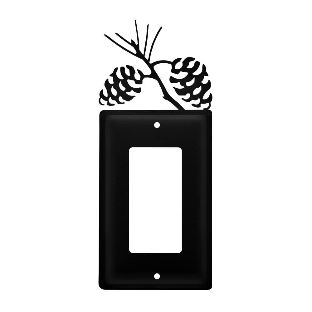 Village Wrought Iron Pine Cone Single GFCI Cover