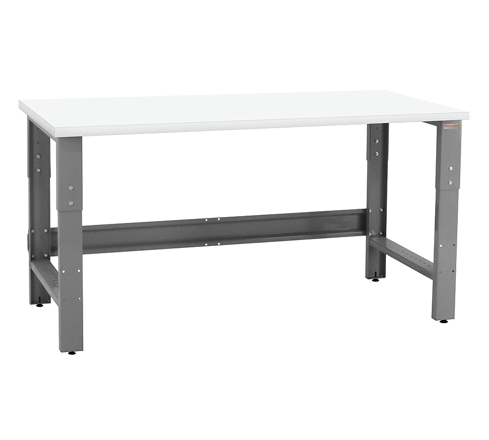 Table & Workbench: 1 Thick Laminate Top, Height Adjustable Bench - 30 D x 48 L x 30 - 36 H - by BenchPro