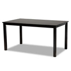 Baxton Studio Caron Modern and Contemporary Sand Fabric Upholstered Espresso Brown Finished Wood 7-Piece Dining Set