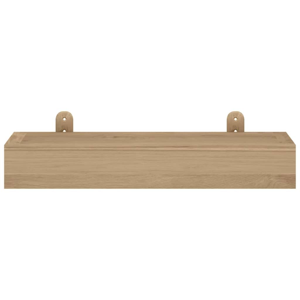 vidaXL Pair of Wall-Mounted Shelves - Solid Teak Wood Brown - Stylish Modern Wall Decor - Space-Saving Storage Solution for Bedroom, Living Room, Office - 15.7""x5.9""x2.4"", 340754