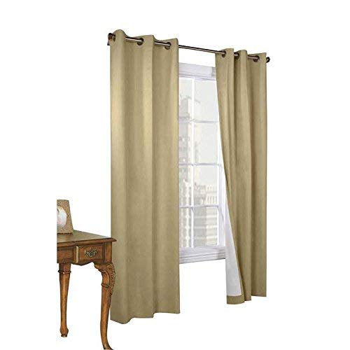 Commonwealth Home Fashions Weathermate Solid Grommet Top Panel Pair - 63' - Khaki Color