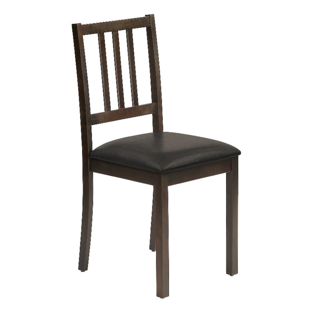 Monarch Specialties I 1304 Dining Chair, Set of 2, Side, Upholstered, Kitchen, Dining Room, Pu Leather Look, Wood Legs, Brown, Transitional