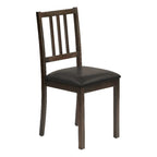 Monarch Specialties I 1304 Dining Chair, Set of 2, Side, Upholstered, Kitchen, Dining Room, Pu Leather Look, Wood Legs, Brown, Transitional