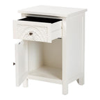 Baxton Studio Lambert Classic and Traditional White Finished Wood 1-Drawer Nightstand
