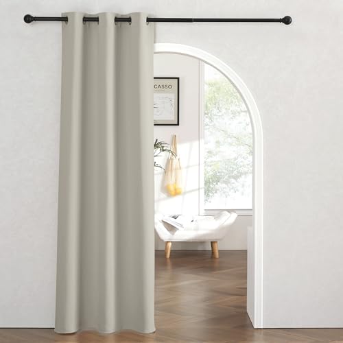 Ryb Home Portable Doorway Curtains Privacy Blackout Thermal Insulating Drapes For Bedroom Closet Living Room Dining Kids Nursery Window Treatment Panels, Wide 42 X Long 80 Inches, Natural