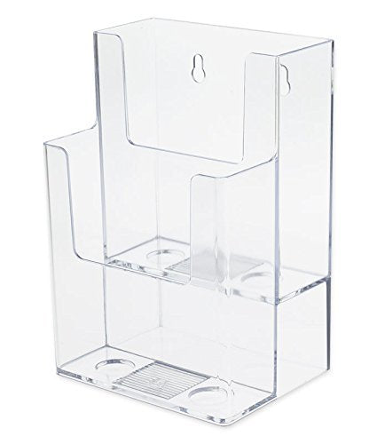 Source One Llc 4-Inch Wide 2 Tier Trifold Brochure Holder, Clea (1 Pack)
