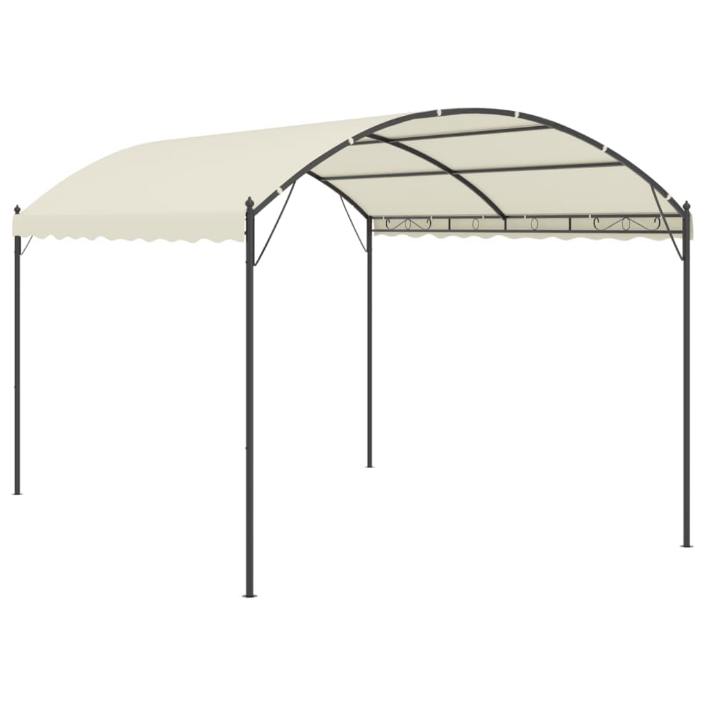 vidaXL Outdoor Black and Cream Gazebo with Waterproof Fabric Canopy & Sturdy Steel Construction  Versatile Design, Perfect for 