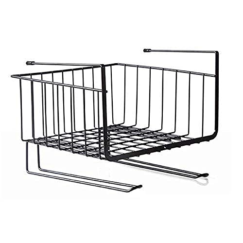 Bestila Metal Cupboard Rack For Kitchen Bathroom Organizer  28.5 X 26 X 19.5 Cm,Black