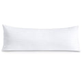 Body Pillow Case 20 X 48 Body Pillow Cover White Stripe Zipper Closer Set Of 1 Pc Premium- 600 Thread Count Hotel Quality 100% E