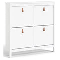 Madrid 4 Drawer Shoe Cabinet, White
