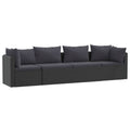vidaXL Patio Sofa 4 Piece, Outdoor Sofa Set with Cushions and Table, Sectional Sofa, Patio Wicker Furniture Set for Garden Porch
