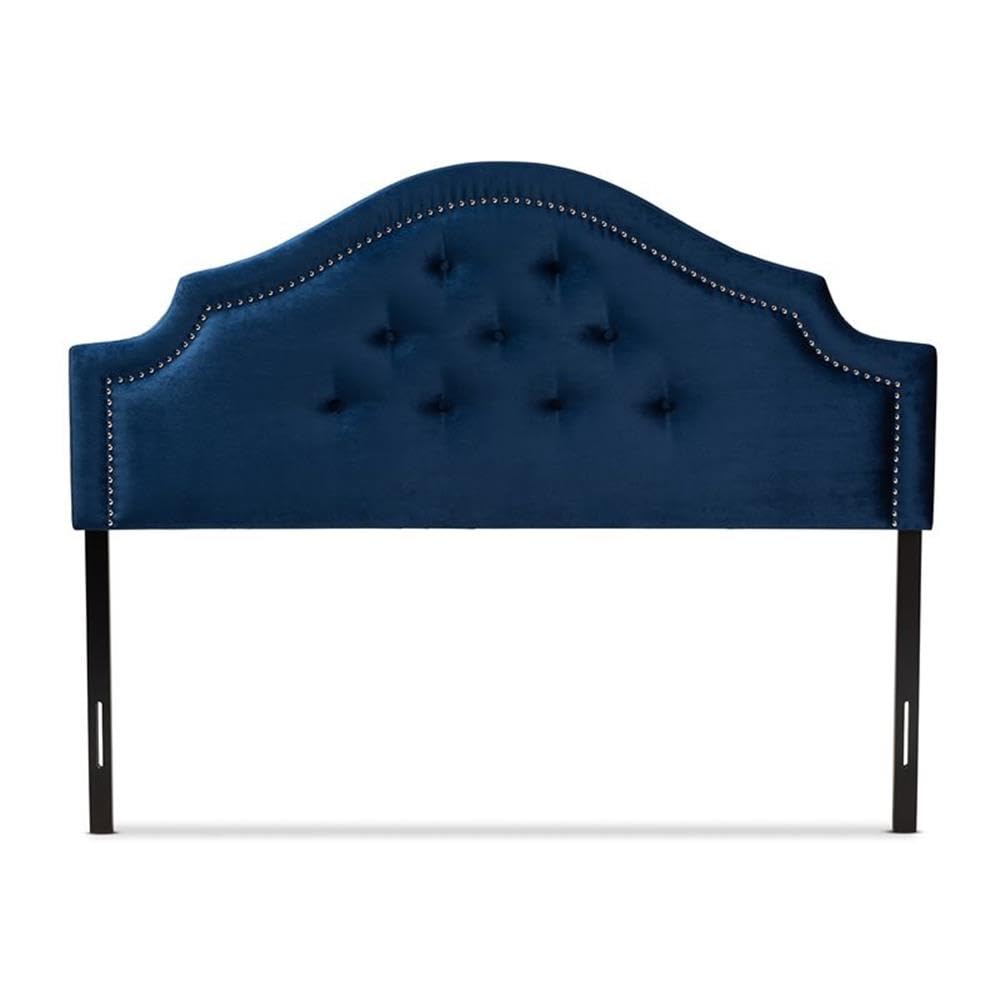 Baxton Studio Cora Modern and Contemporary Royal Blue Velvet Fabric Upholstered Queen Size Headboard