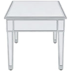 Elegant Decor Reflexion 40" Modern Mirrored Coffee Table in Antique Silver