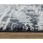 Elect 9' X 12' Abstract Gray/Gray /Blue Power-Loomed/Hybrid Area Rug