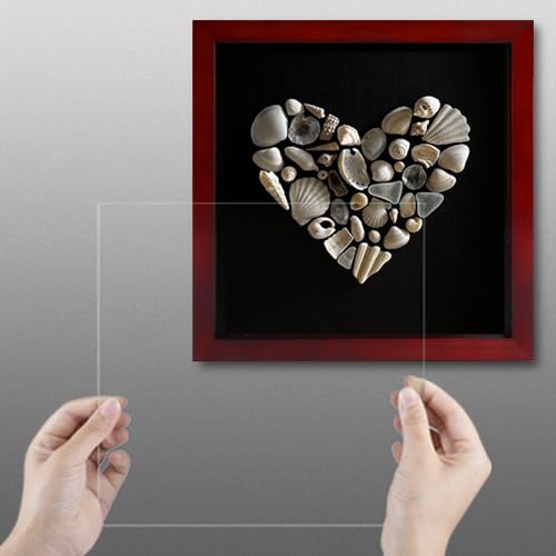 1Dot2 8X8 Shadow Box Frame With Linen Back, Pine Wood Frame With Hd Glass Display Case For Wall And Tabletop 1.2    Interior Dep