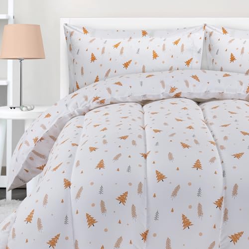 Utopia Bedding All Season Pine Tree Comforter Set with 2 Pillow Cases, 3 Piece Soft Brushed Microfiber Kids Bedding Set for Boys