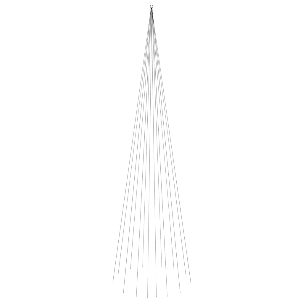 vidaXL 26 ft Christmas Tree on Flagpole with 1134 Warm White LEDs - Easily Installable, Compact and Versatile Seasonal Decoration