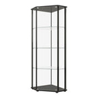 Coaster Home Furnishings Zenobia Glass Shelf Curio Cabinet Clear and Black