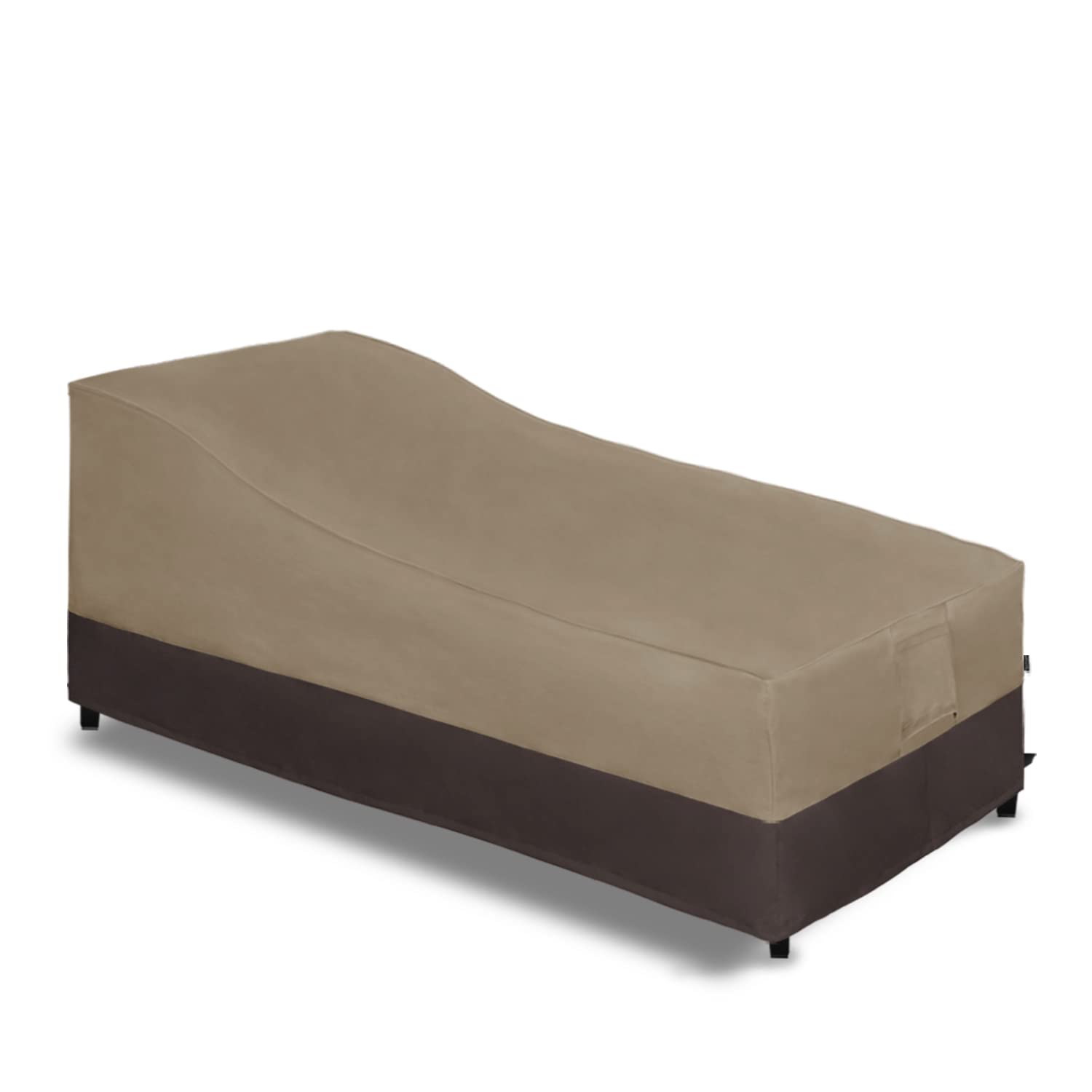 Easy-Going Waterproof Outdoor Chaise Lounge Cover, Heavy Duty Patio Lounge Chair Cover, Windproof Outdoor Furniture Cover With Air Vent 1 Pack-84Wx34Dx32H Inch, Camel/Dark Brown