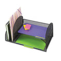 Safco Onyx Mesh Desk Organizer With Two Vertical/Two Horizontal Sections Organizer,Mesh Desktop,Bk 02081 (Pack Of2)