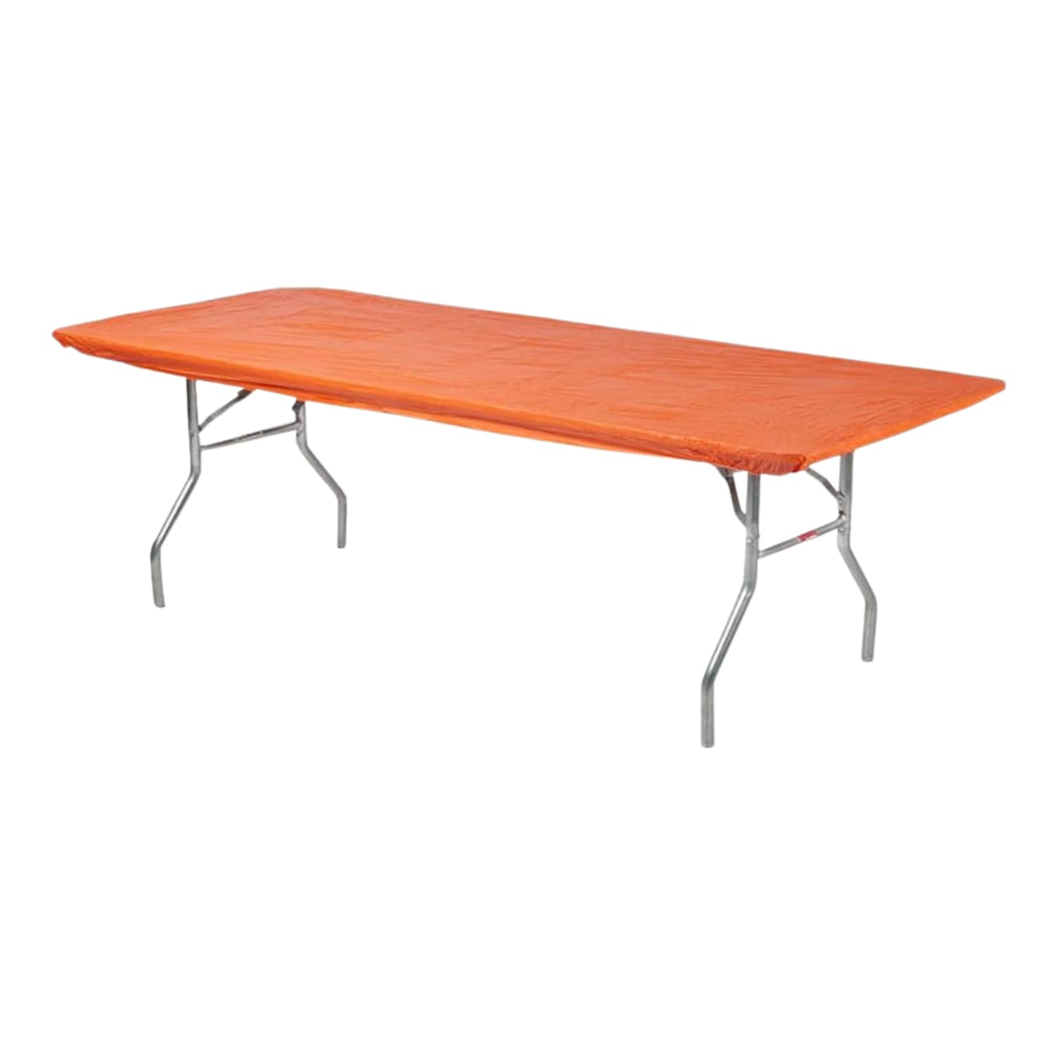 Kwik-Covers 8' Rectangle Plastic Table Covers 30' X 96', Bundle Of 5 (Orange)