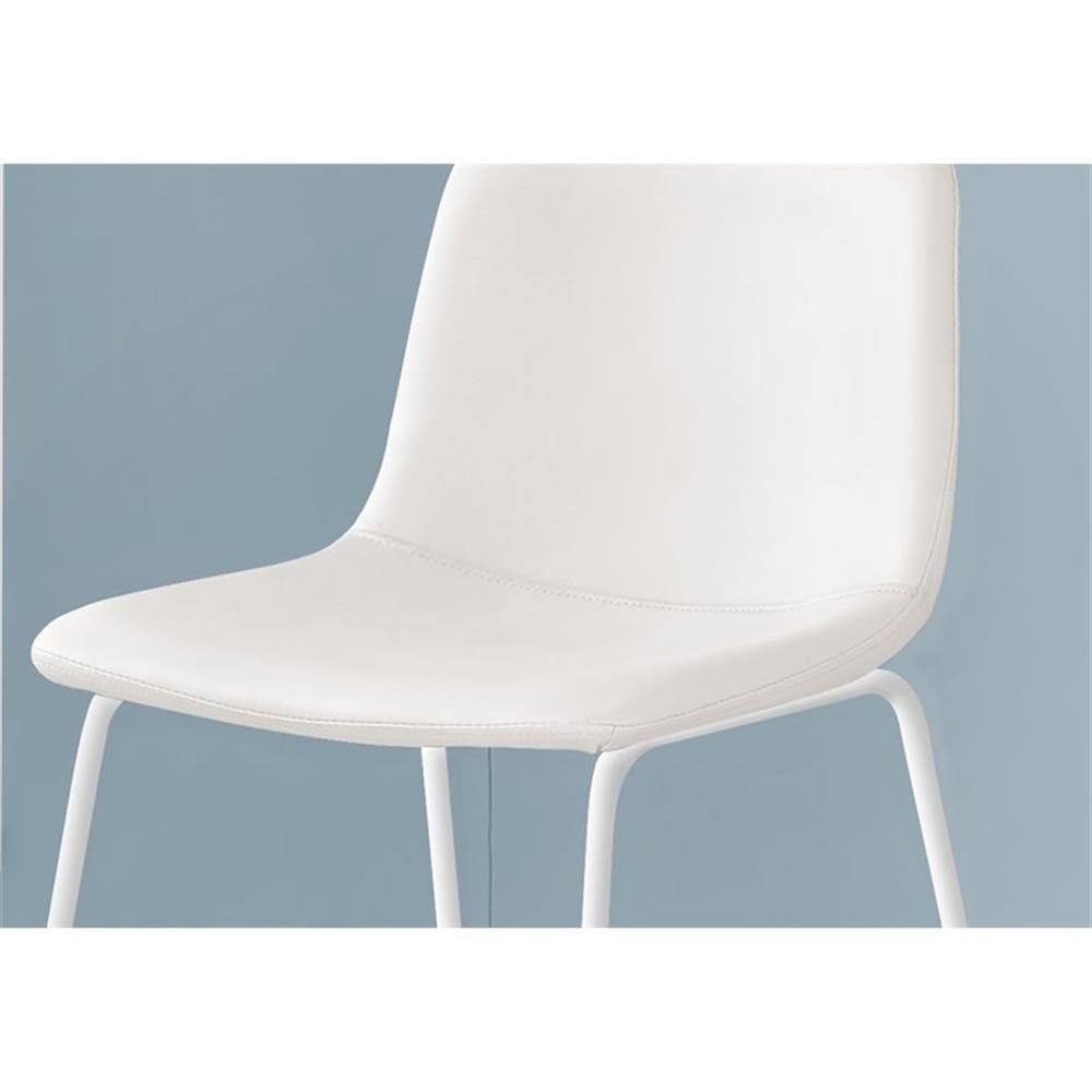 Monarch Specialties I 7750 Office Chair, Bar Height, Standing, Computer Desk, Work, Pu Leather Look, Metal, White, Contemporary, Modern