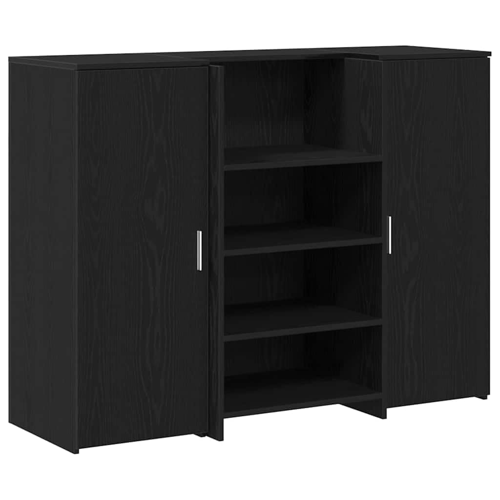 vidaXL Reception Desk Black Oak 135x50x103.5 cm Engineered Wood