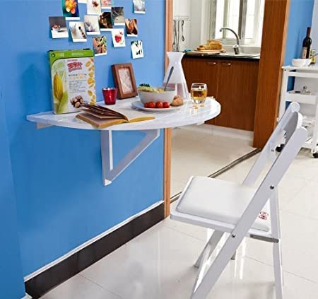 Ad Planet Solid Wood Wall Mounted Folding Study Table For Adults | Foldable Laptop Computer Desk For Home And Office | Wooden Se