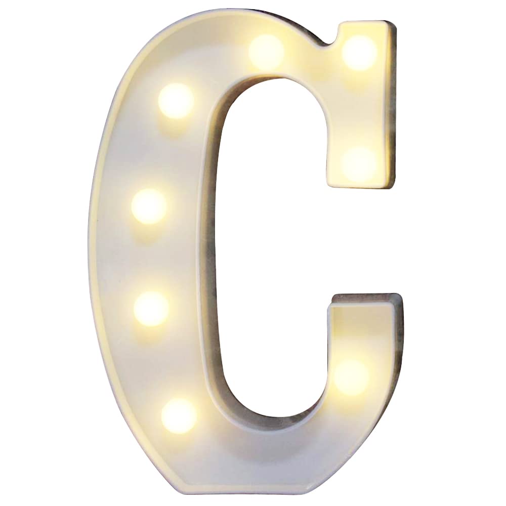 Pooqla LED Marquee Letter Lights Sign, Light Up Alphabet Letter for Home Party Wedding Decoration C