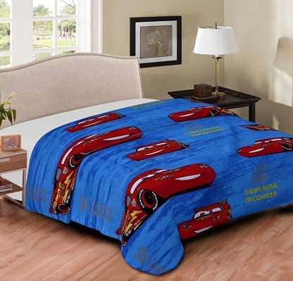 ABM UNLIMITED Cartoon Print Reversible Poly Cotton Double Bed Ac Blanket/Dohar for Kids (Single Bed, Racing Car)