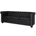 vidaXL 3Seater Sofa in Black Artificial Leather