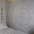 Popular Handicrafts Hippie Mandala Ombre Tapestry Wall Hanging - Maditation Silver Gypsy Bohemian Hippy Psychedelic Dorm Room De