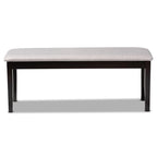Baxton Studio Teresa Modern and Contemporary Transitional Grey Fabric Upholstered and Dark Brown Finished Wood Dining Bench