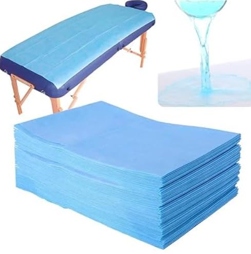 KUDIZE Disposable NonWoven Laminated Water Proof 30 GSM Bed Sheet for Hospital; Hotel; Spa and Beauty Parlor (Blue; 31 x 72 Inc