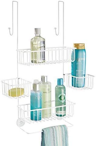 INDIAN DECOR. Classical Hanging over Door Shower Caddy  Toiletry Storage Shelves  Bathroom Organiser (Chrome)